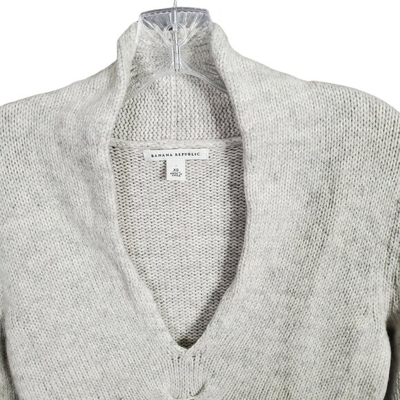 Banana Republic Womens XS Sweater Cable Knit Deep V Lambswool Cashmere Modal - Picture 10 of 11